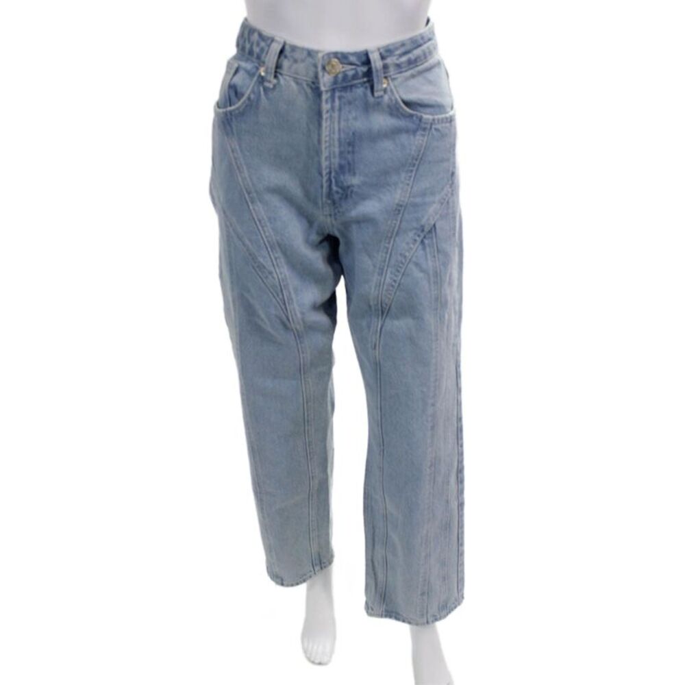 Zara Accessories Unisex Light Blue Straight Wide Leg Jeans Size 6